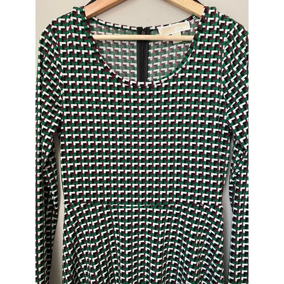 Michael Kors Women’s Size Small Fit & Flare Stretch Jersey Dress Palmetto Green - Picture 6 of 16